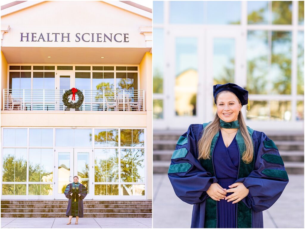 Charleston graduation photographer capturing a Doctor of Physical Therapy graduate