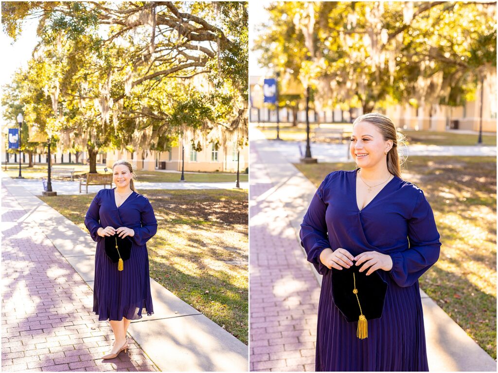 Elegant Charleston graduation photos for a Doctor of Physical Therapy graduate
