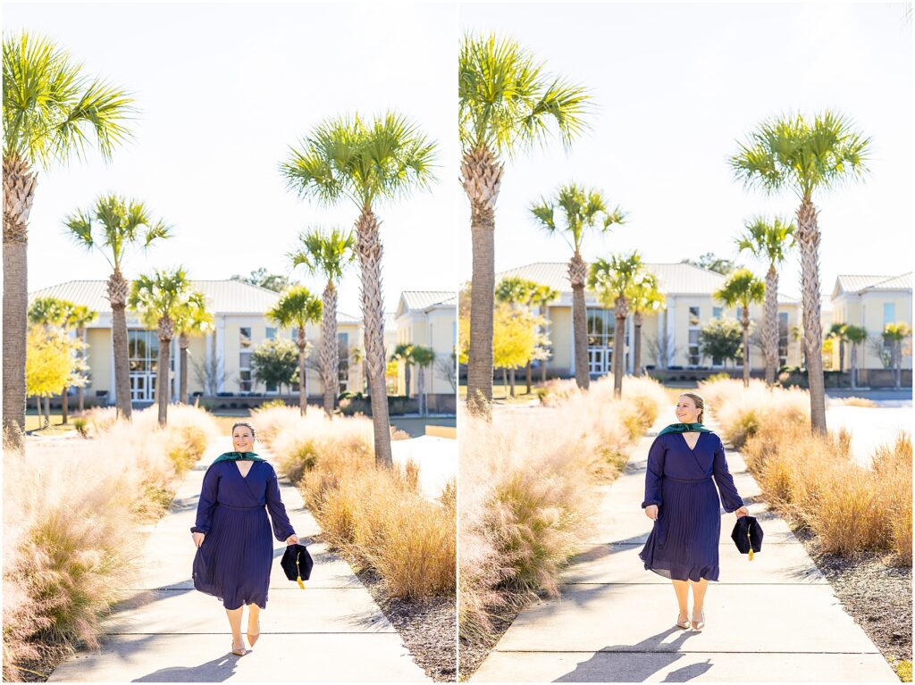 Charleston college graduation session for a Doctor of Physical Therapy student