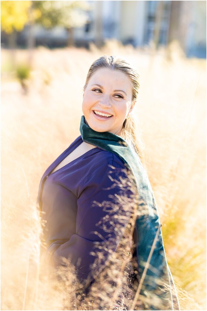 Charleston graduation photographer capturing a confident DPT graduate
