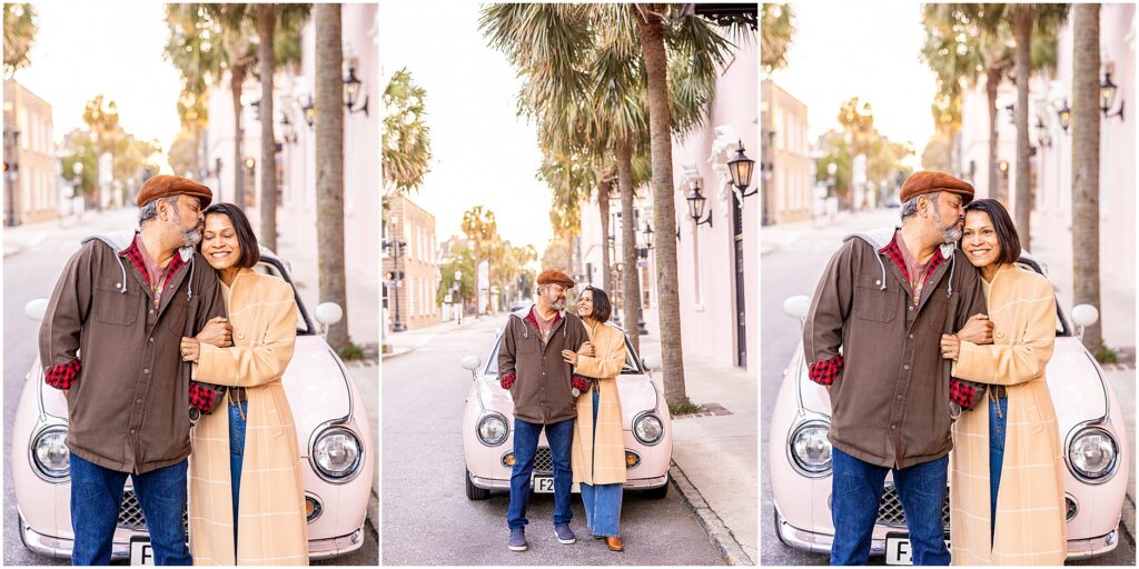 Letitia & Sanjay sharing a sweet kiss during their Charleston anniversary session.
