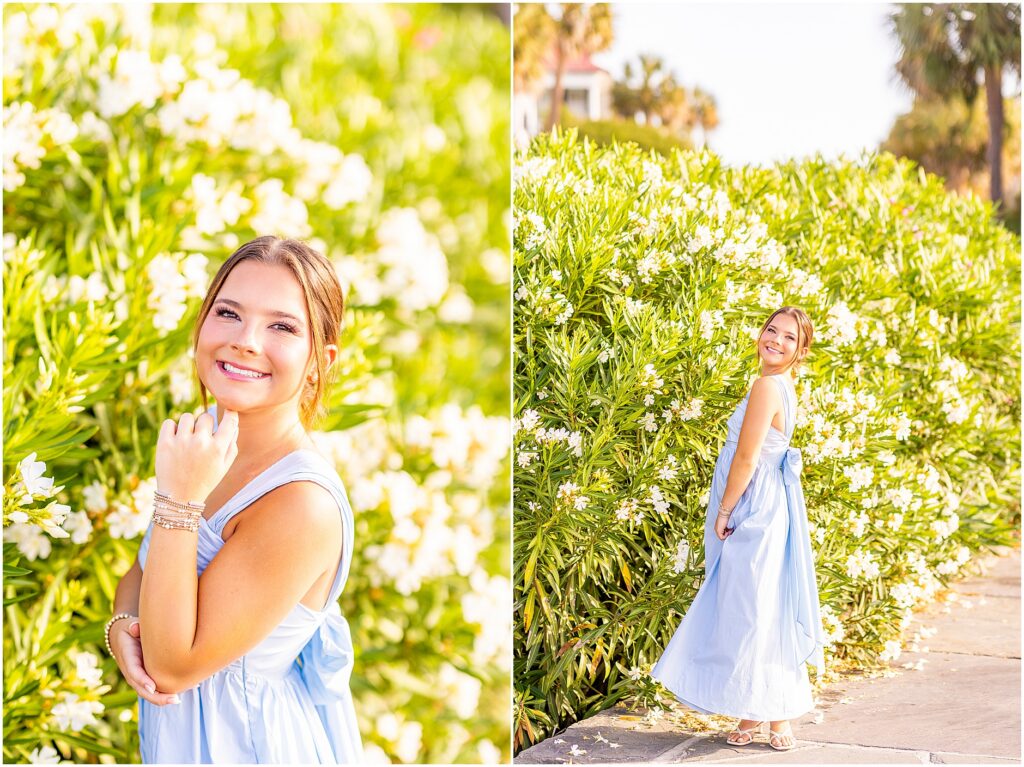Charleston senior portraits on The Battery in Charleston, South Carolina