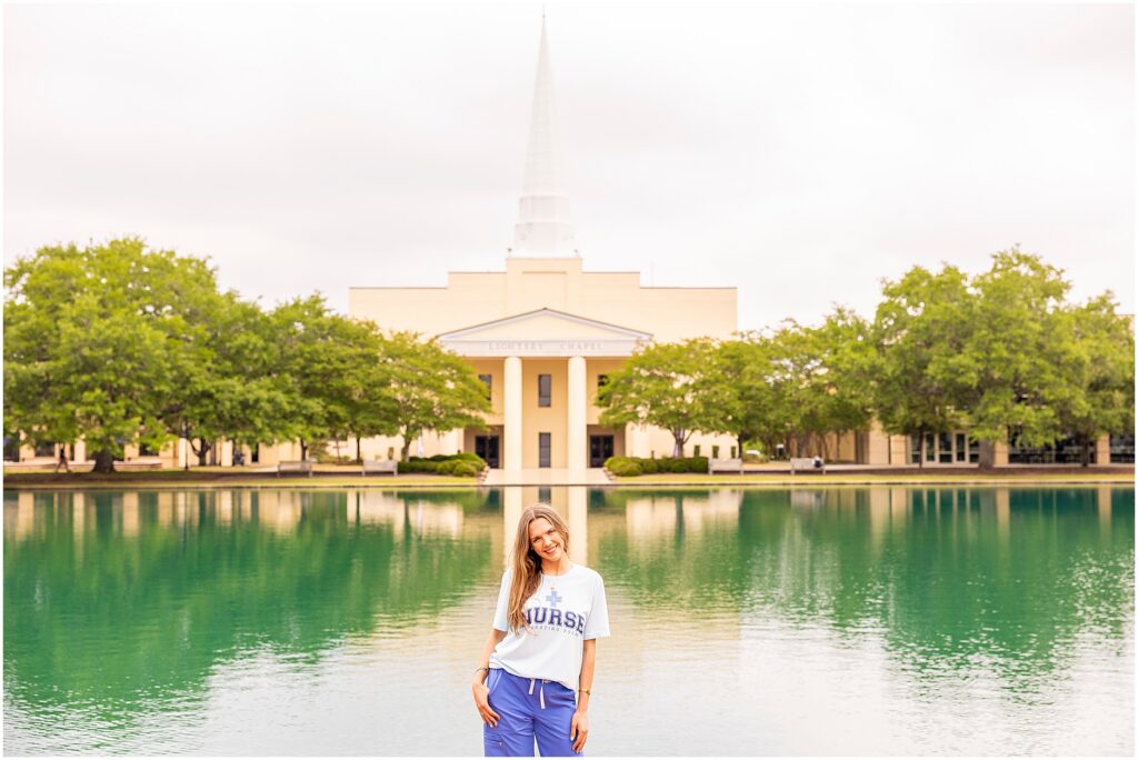 Charleston graduate photographer capturing Bachelor of Science in Nursing senior photos at Cypress Gardens and Charleston Southern University