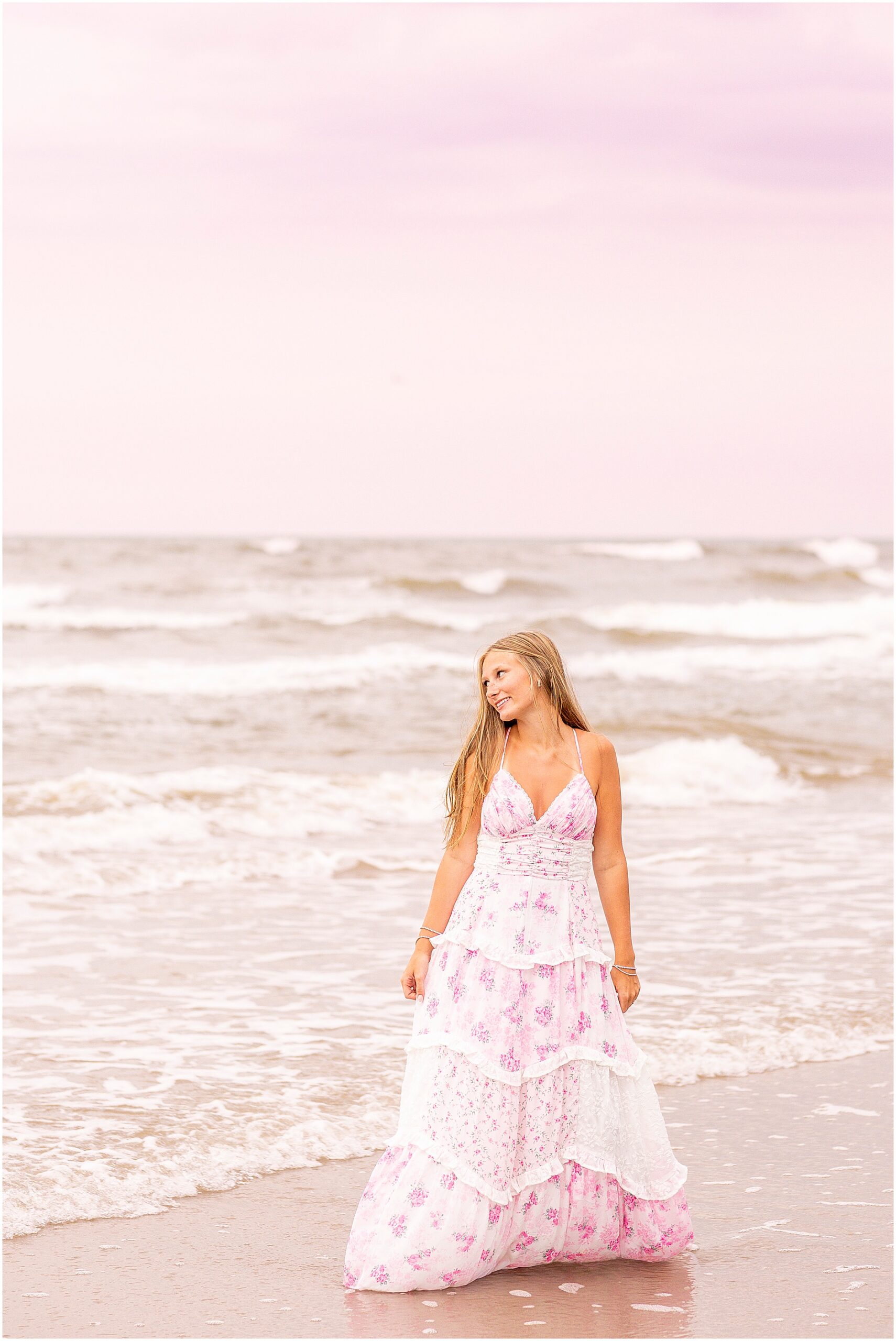 Timeless senior portrait at Isle of Palms capturing a relaxed coastal moment during sunset in Charleston, South Carolina