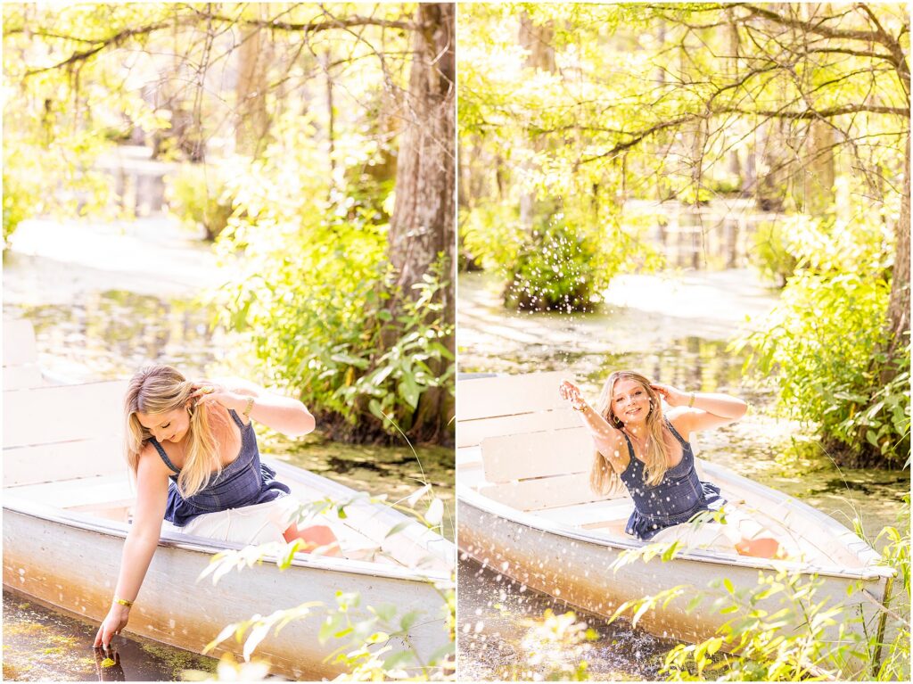 High school senior portrait surrounded by scenic Lowcountry landscapes near Charleston.
