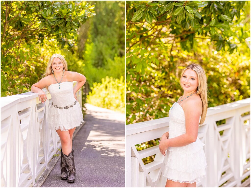 Destination senior session highlighting the natural beauty of Cypress Gardens in South Carolina.