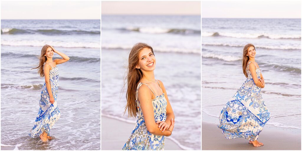 Senior portrait of a Connecticut high school senior celebrating her senior year with beach photos during a Charleston vacation