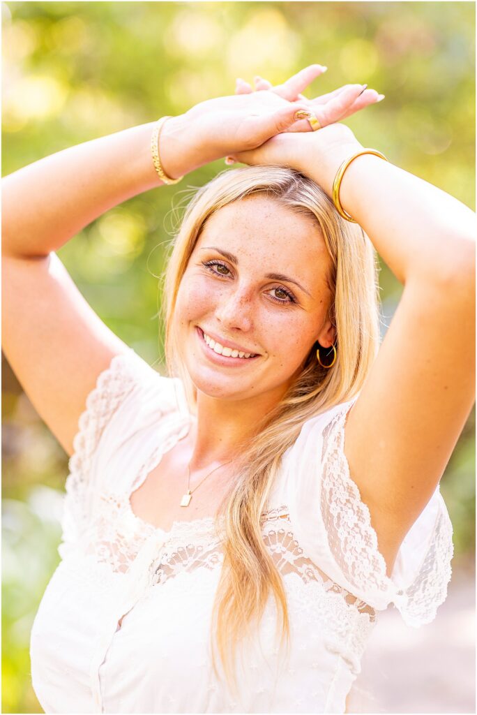 Senior girl surrounded by beautiful Lowcountry scenery near Charleston South Carolina