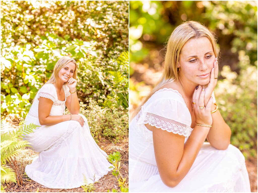 Charleston SC senior photography session with a Florida senior among the trees and on the water